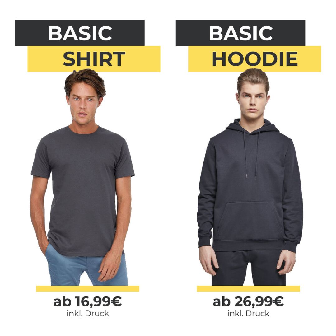 Abipullis und Abishirts im Basic Schnitt