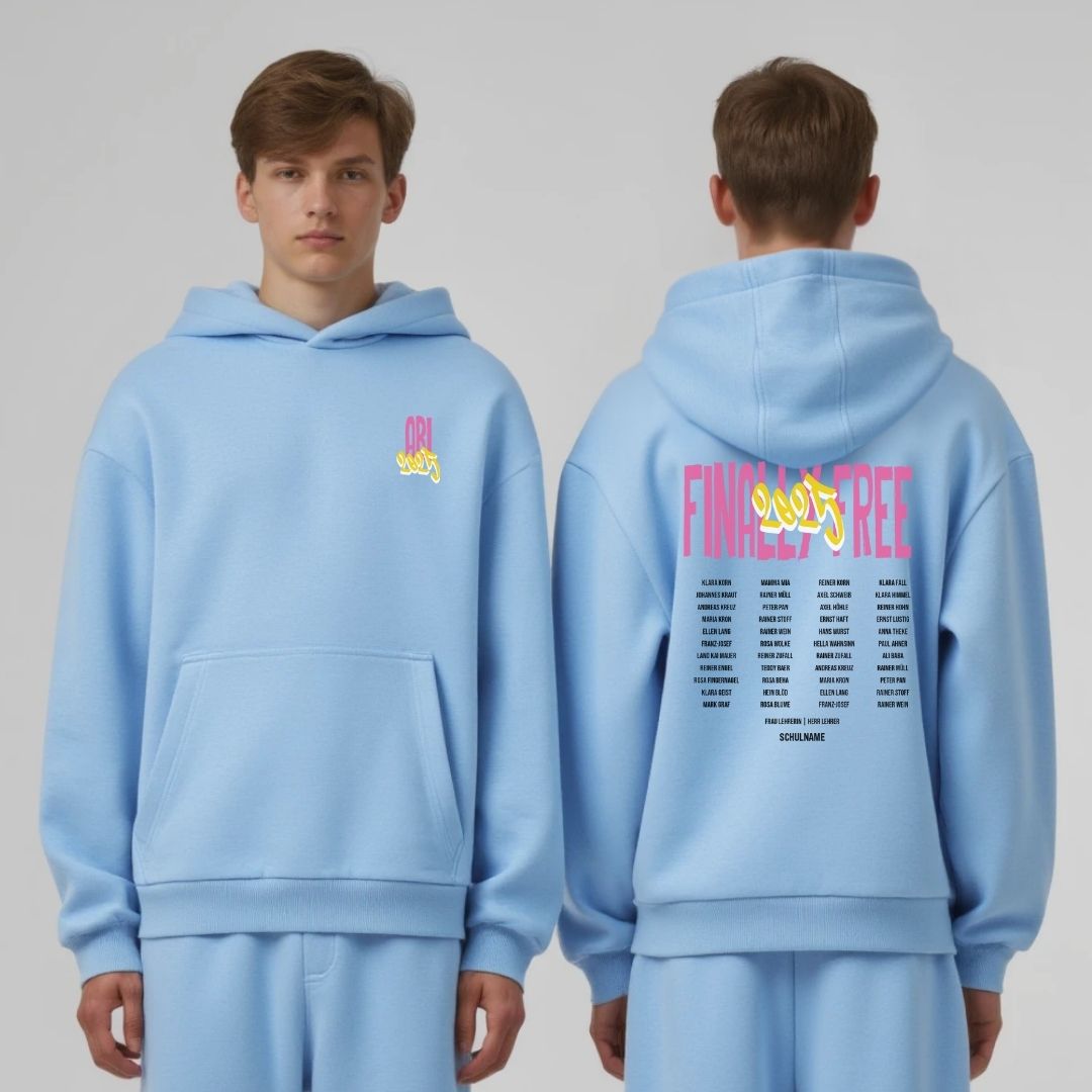 ABI FINALLY FREE #4 | shirtival - Abschluss Pullover - Abipulli- Abschlusspulli - Abimotto 2025 - Abschlussmotto - Abschluss Hoodie
