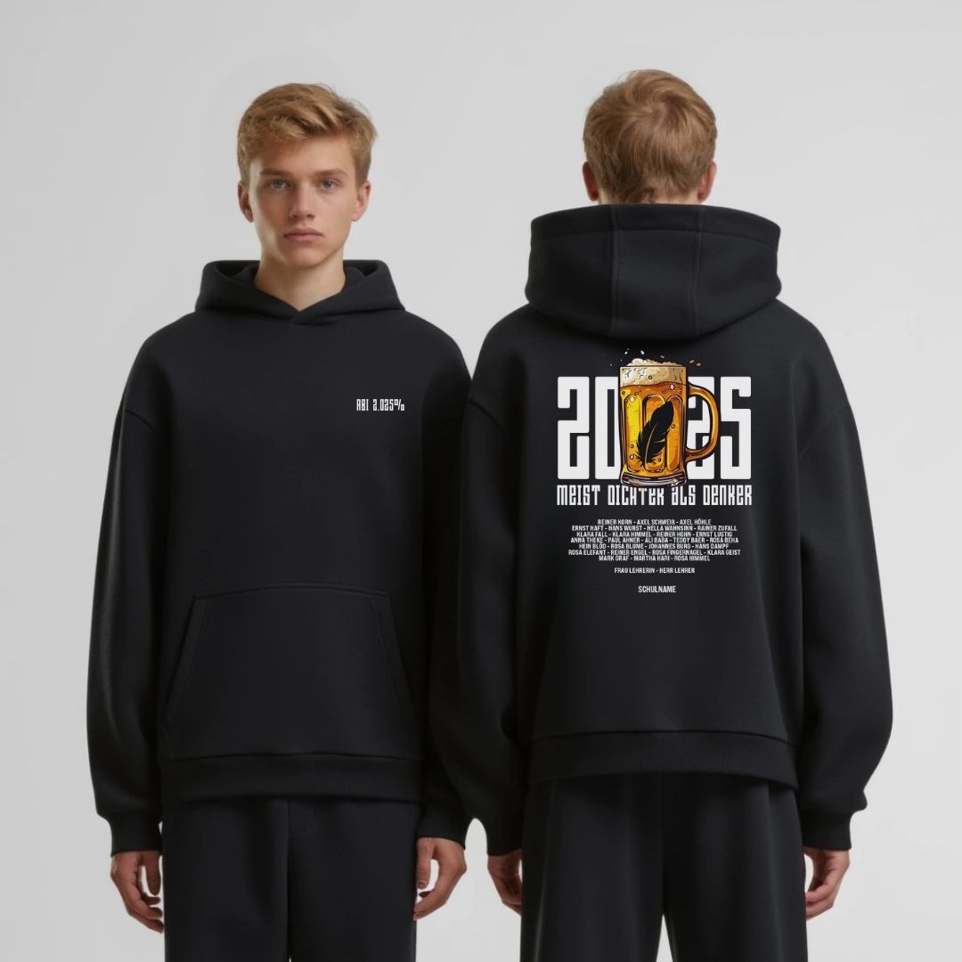 ABI MEIST DICHTER ALS DENKER #1 | shirtival - Abschluss Pullover - Abipulli- Abschlusspulli - Abimotto 2025 - Abschlussmotto - Abschluss Hoodie