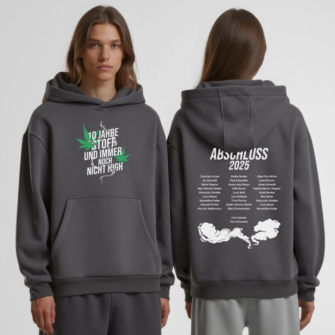 AK 10 JAHRE STOFF #1 | shirtival - Abschluss Pullover - Abipulli- Abschlusspulli - Abimotto 2025 - Abschlussmotto - Abschluss Hoodie