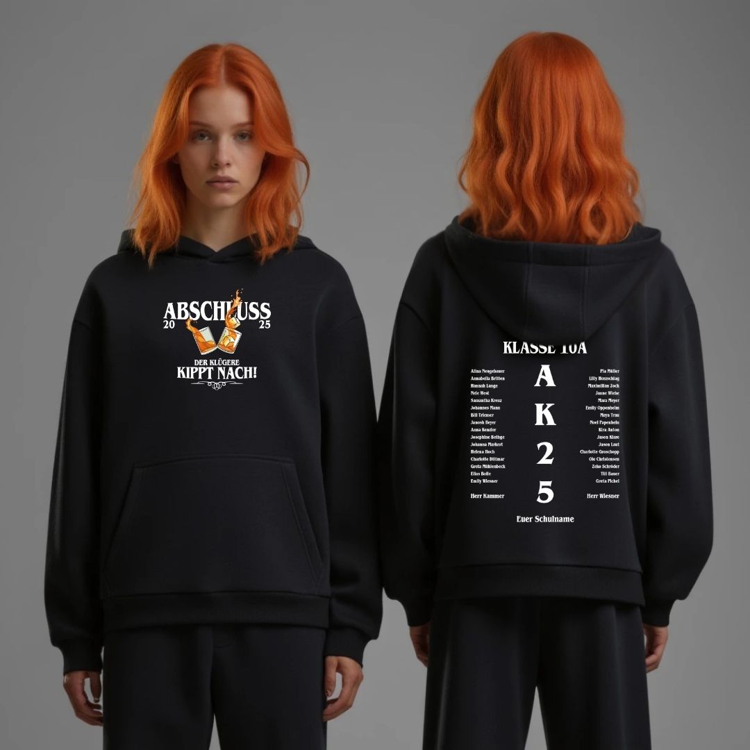 AK DER KLÜGERE KIPPT NACH #1 | shirtival - Abschluss Pullover - Abipulli- Abschlusspulli - Abimotto 2025 - Abschlussmotto - Abschluss Hoodie