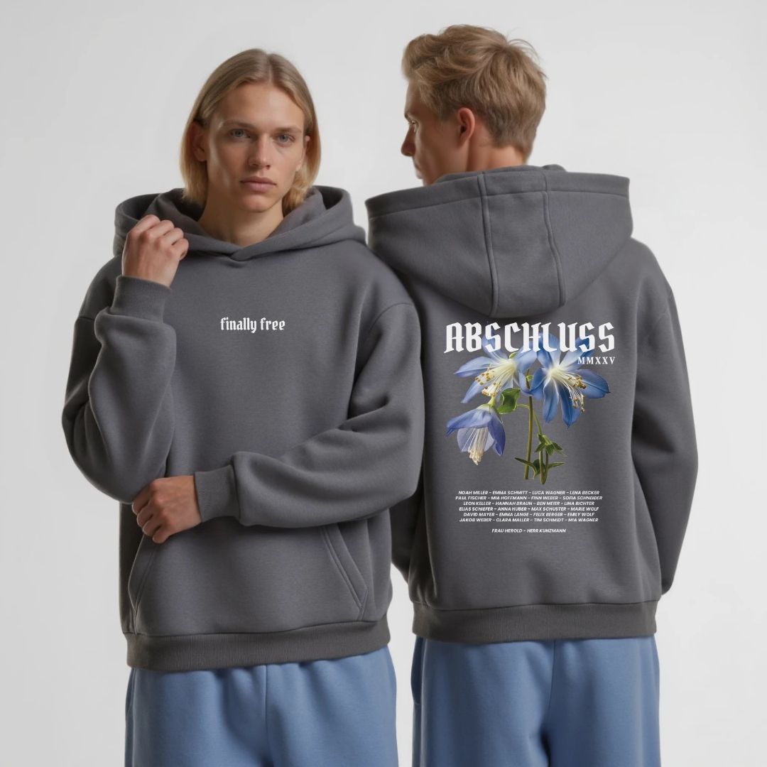 AK FINALLY FREE #4 | shirtival - Abschluss Pullover - Abipulli- Abschlusspulli - Abimotto 2025 - Abschlussmotto - Abschluss Hoodie