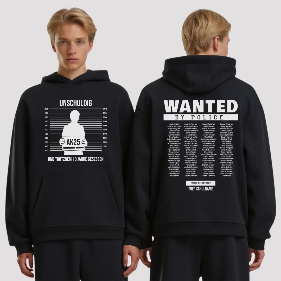 UNSCHULDIG UND TROTZDEM 10 JAHRE GESESSEN #1 | shirtival - Abschluss Pullover - Abipulli- Abschlusspulli - Abimotto 2025 - Abschlussmotto - Abschluss Hoodie