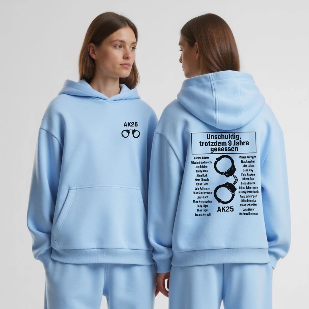 UNSCHULDIG UND TROTZDEM 10 JAHRE GESESSEN #2 | shirtival - Abschluss Pullover - Abipulli- Abschlusspulli - Abimotto 2025 - Abschlussmotto - Abschluss Hoodie